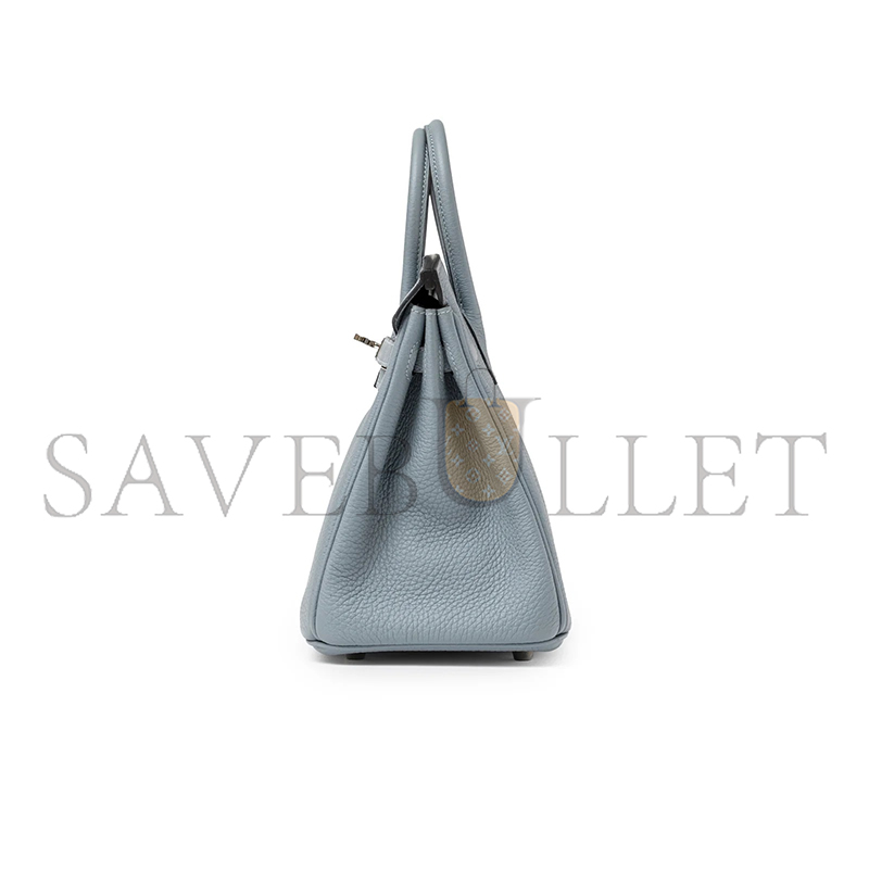 HERMES MASTER TOGO LEATHER BIRKIN BLEU LIN 30 SILVER BUCKLE HANDBAG (30*24*15cm) HERMES MASTER TOGO LEATHER BIRKIN BLEU LIN 30 SILVER BUCKLE HANDBAG (30*24*15cm)